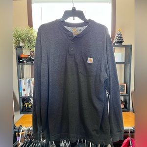 CARHARTT LOOSE FIT HEAVYWEIGHT LONG-SLEEVE POCKET HENLEY T-SHIRT